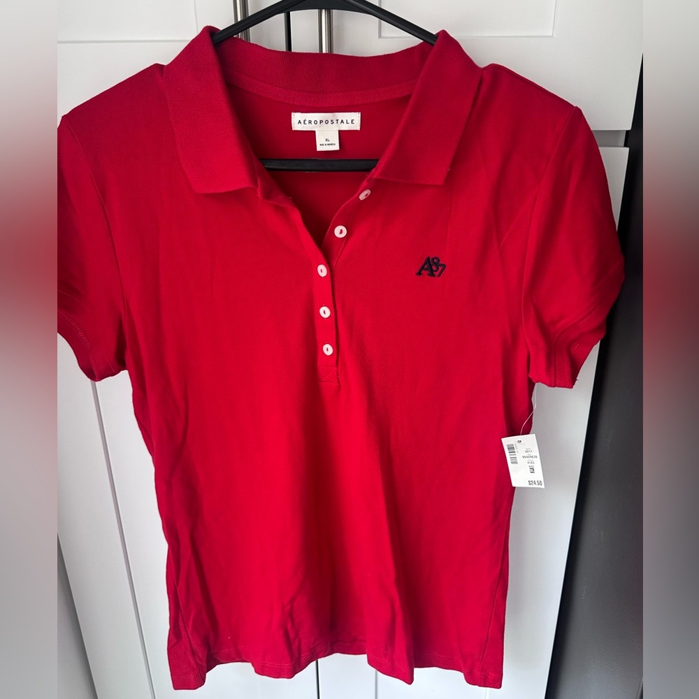 Aeropostale Red Polo‎ Shirt Girls XL